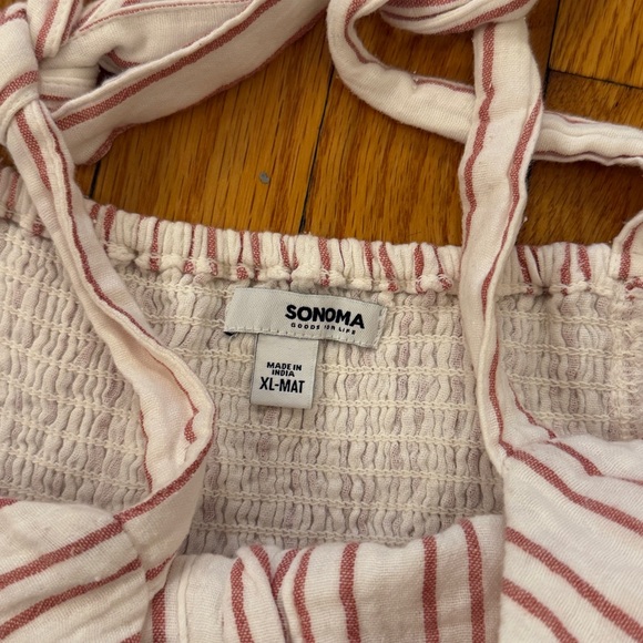 Maternity Sonoma Light Red Stripe Long Dress - Picture 2 of 5